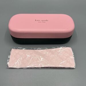 Kate Spade Hello Sunshine Pink Green Hard Shell Eyeglass Case Cleaning Case